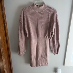 Women's Turtleneck Pink Sweater Dress